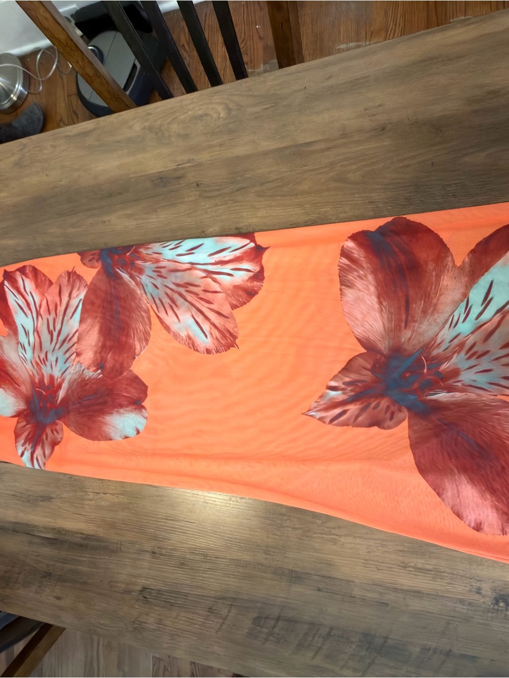 Windsor Coral Maxi Dress with Red and Teal Floral Print